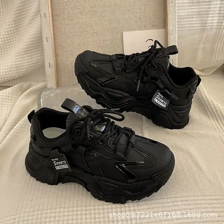 2026 Plateau-Sneaker für Damen Frühling Herbst Neue Chunky-Plateau-Sportschuhe für Damen Modische Dicksohlen-Sneaker aus PU-Leder – Detail 14