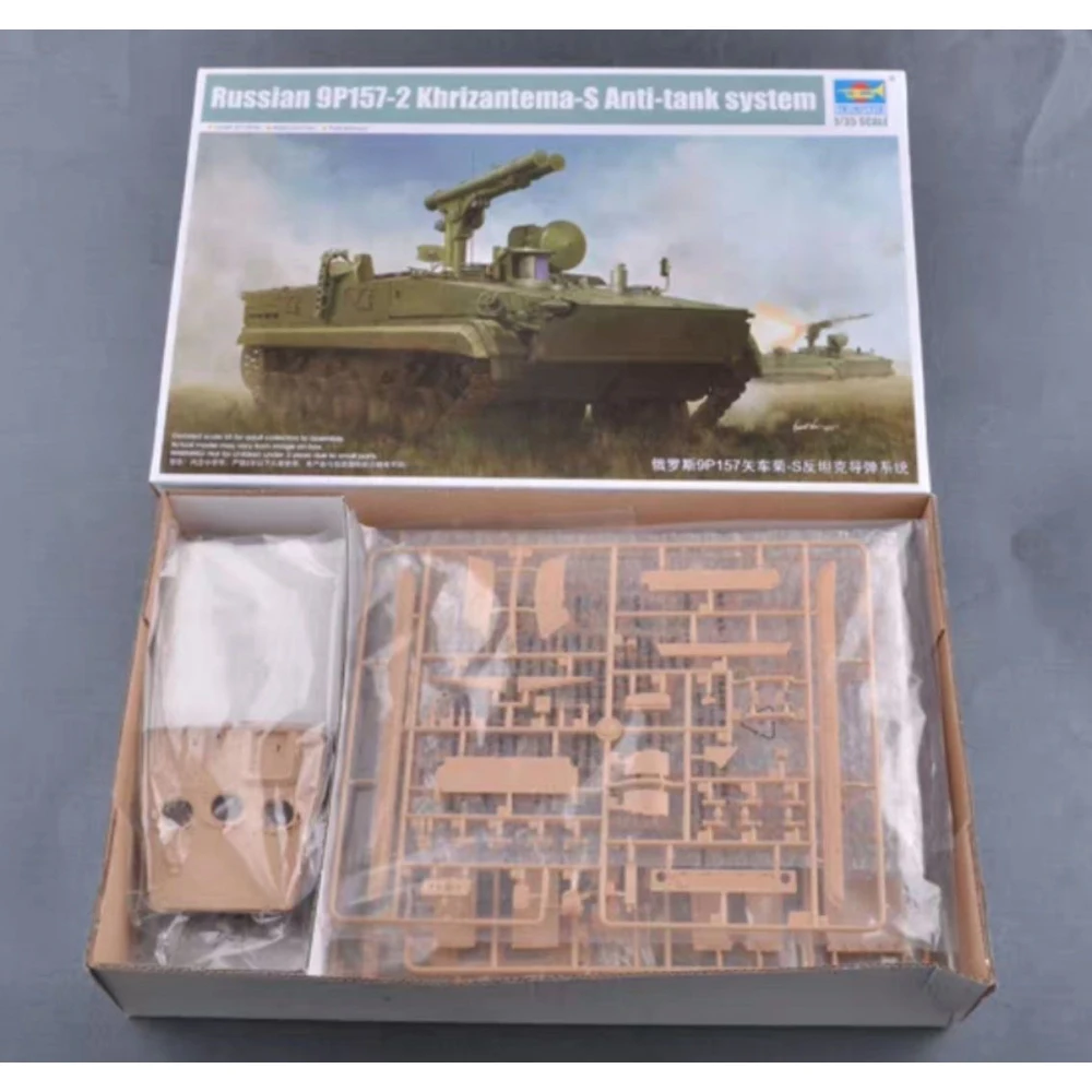 

Trumpeter 09551 1:35 Scale Russian 9P157-2 Khrizantema S Anti Tank System Military Plastic Assembly Model Kit Building Toy