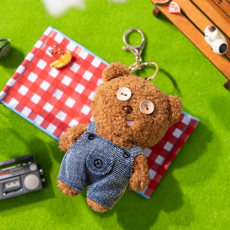 

Universal Studios Minions Plush Keychain, TIM Bear in Overalls Cute Bag Charm, Denim Suspenders Cartoon Gift for Fans