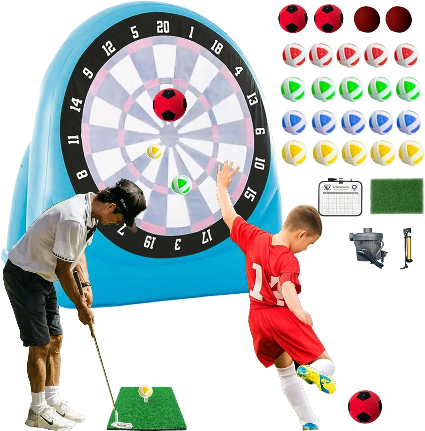 Outdoor Inflatable Dart Board Game Kick Soccer Inflatable Football Target Ball Foot Darts for Sport Event