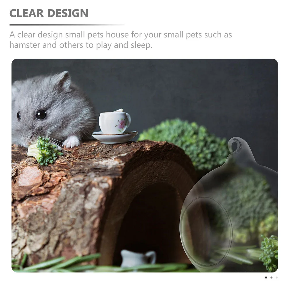 

2Pcs Hamster Cooling Nest Glass Small Pets House Transparent Design Summer Cooling Nest Durable Safe Pet Bed Glass Hamster Cage