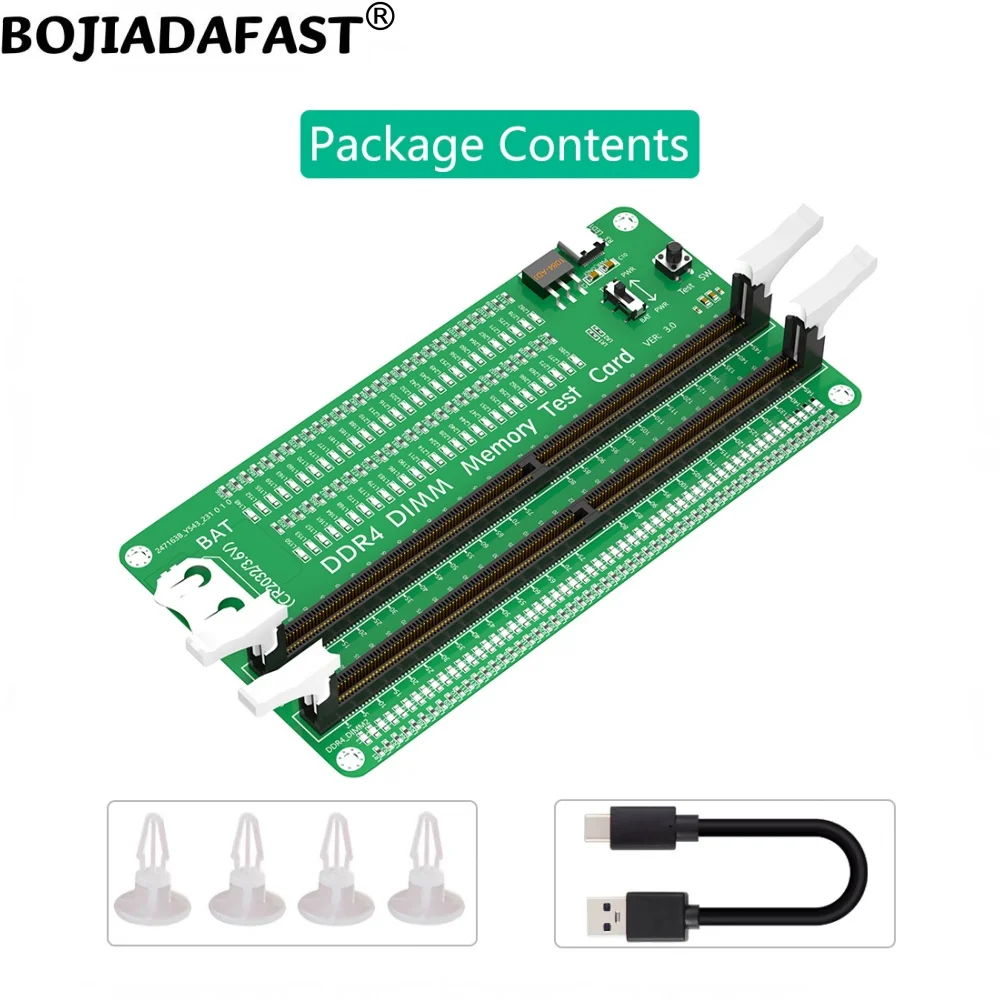 Desktop DDR4 DIMM Geheugen RAM Adapter Testbeschermingskaart met LED-indicator Lange vergrendeling
