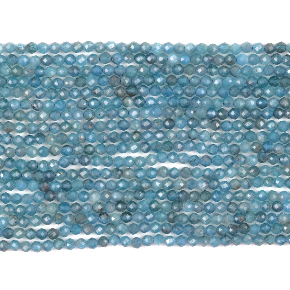 Natursteinperlen, 2–4 mm, facettierter Apatit, lose Distanzperlen für Schmuckherstellung, handgefertigte DIY-Armbänder, Halsketten-Zubehör