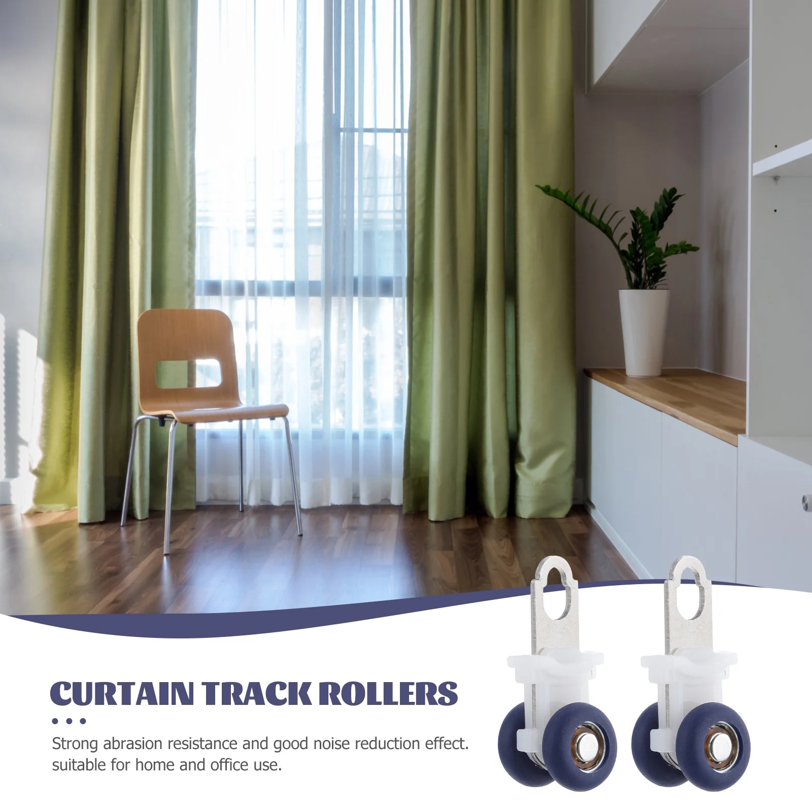 

6Pcs Curtain Track Gliders Silent Rolling Pulleys Abrasion Resistant for Curtains Drapes Shower Curtain Runners