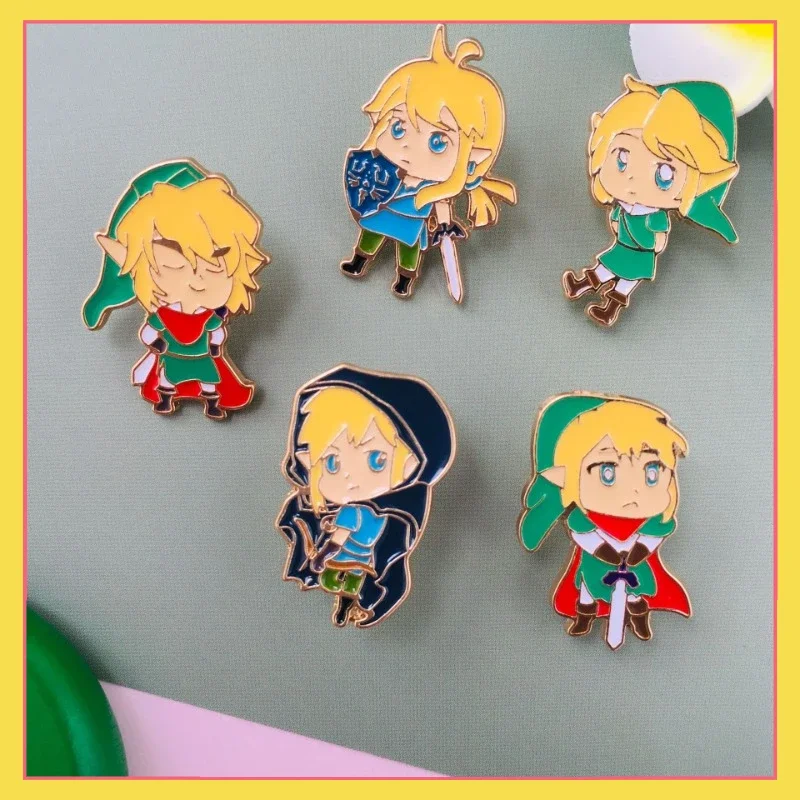 Periféricos de animación The Legend of Zelda, juego de dibujos animados, broche de enlace, Pin de tendencia, insignia, adornos, juguetes de colección, regalos