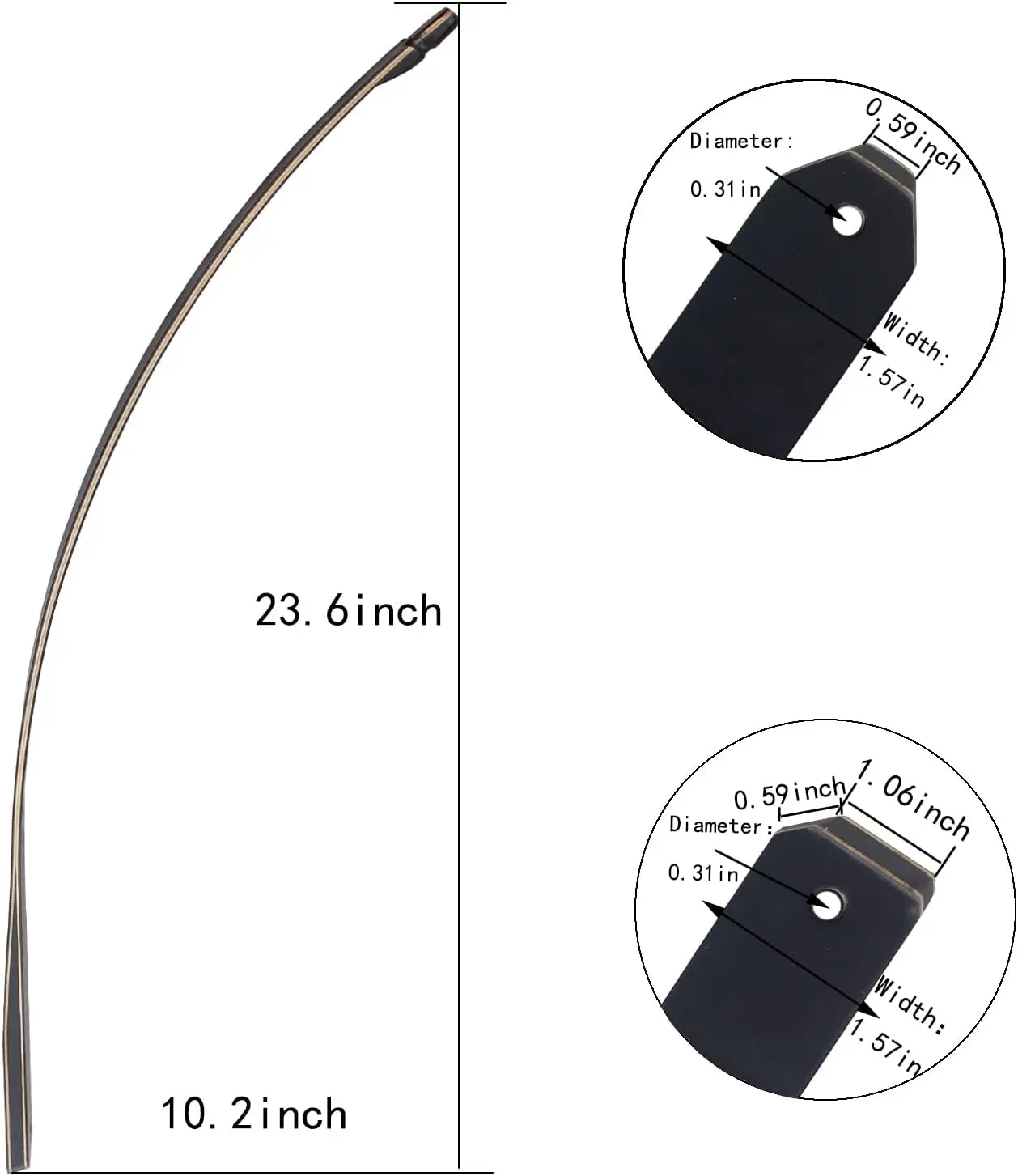 Imagem -04 - Takedown Long Bow Membros Originais Apenas 30 35 40 45 50 55 60lbs 172blackhunter-l