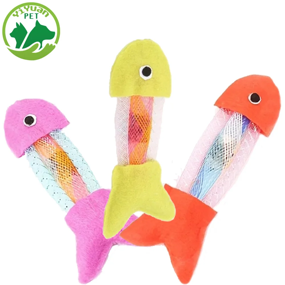 

Pet Toys Spring Fish Colored Non-Woven Hose Spring Cat Dog Accessories Animal Tearing Cleaning Teeth Chewing Training Supplies