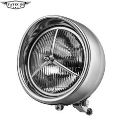 7'' LED Classic Custom Brim Trim Cover Headlight Cover Chrome Motorcycle Headlight For Harley Lucas