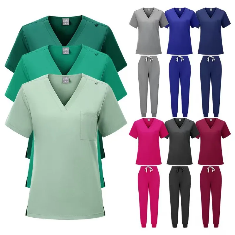 

Pet Dental Medical Uniform, Unisex Short Sleeve Scrub Set for Veterinary Care