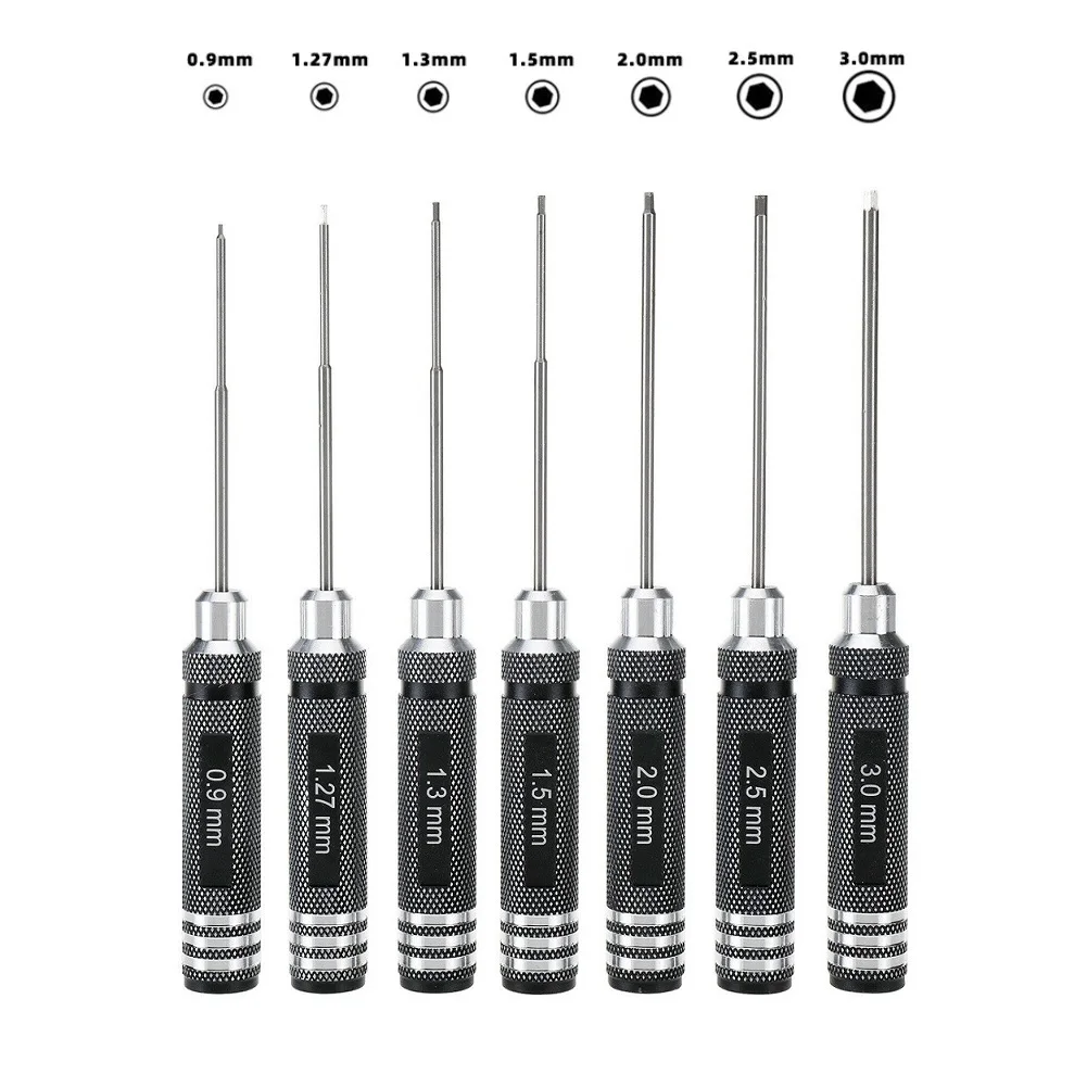 7PCS HSS Hexagon Wrench Screwdrivers Tools 0.9-3.0mm For RC Model Screw Driver Hexagon Wrench