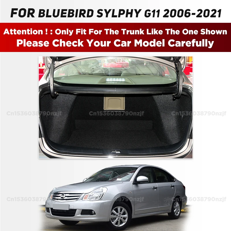 For Nissan Bluebird Sylphy G11 2006-2021 20 19 18 17 16 15 14 13 12 11 10 09 08 07 Auto Full Coverage Trunk Mat Car Pad Cargo