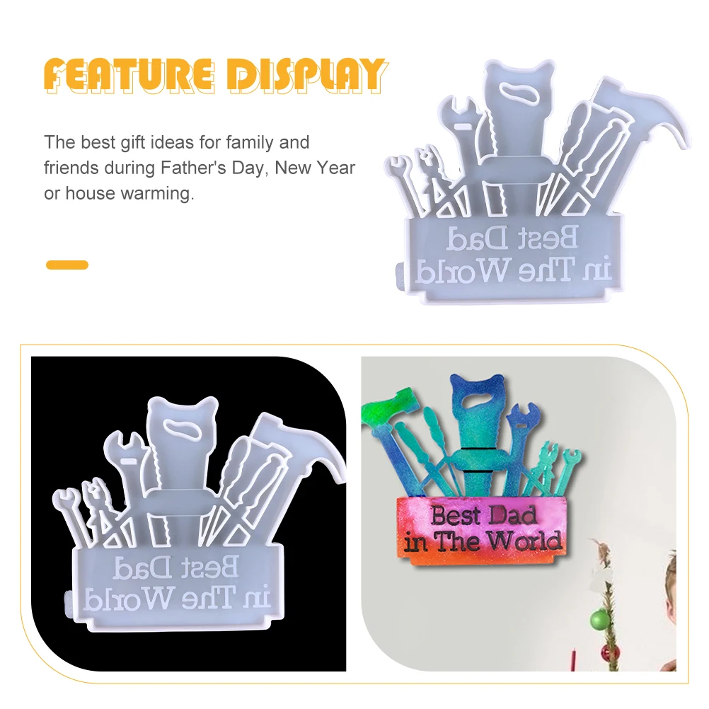 

Father's Day Silicone Mold for Resin Casting Pendant Doorplate Craft Unique Shape DIY Office Decor Gifts