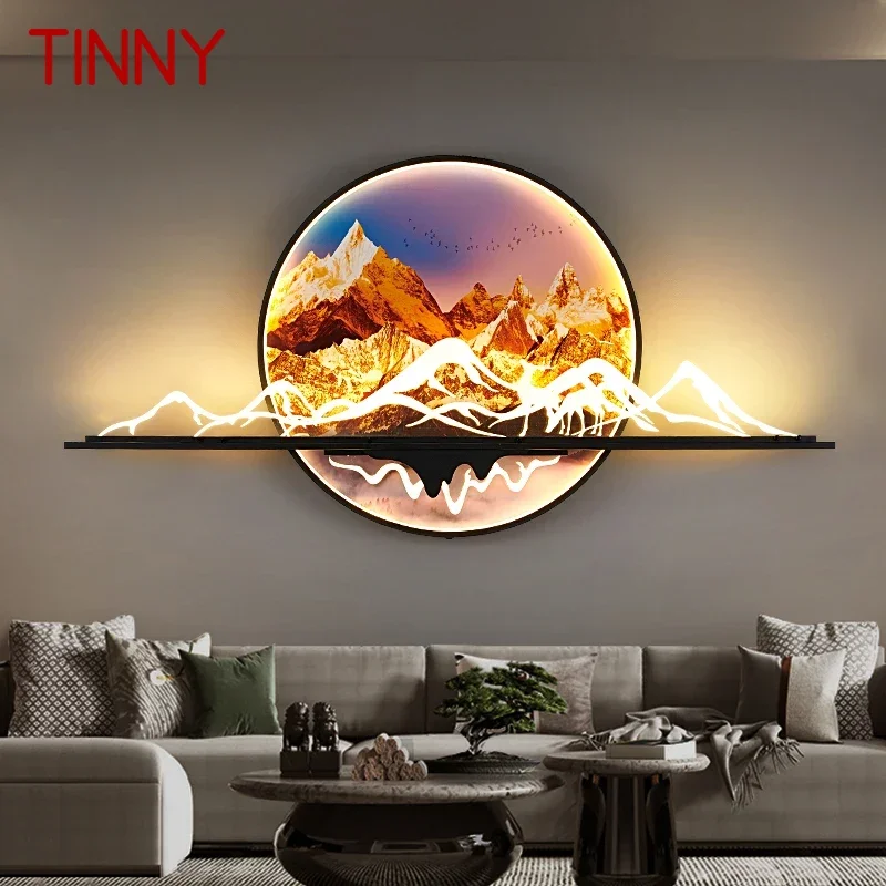 

TINNY Modern Picture Wall Light LED 1 Meter Diameter Landscape Mural Lamp For Home Living Room Study Bedroom Decor Painting