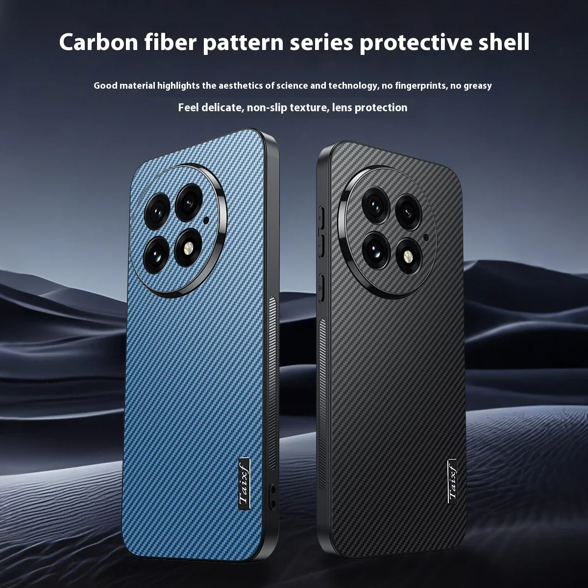 Чехол с узором из углеродного волокна для OnePlus 13 T 13R, противоударный силиконовый защитный чехол для объектива для 1 + Ace5 Ultra Ace3 Ace2 Pro Bumper