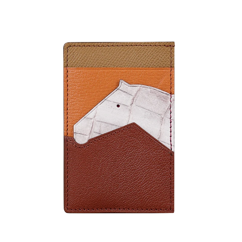 DIMY 2025 card bag crocodile sheepskin hand sewn ultra-thin card bag with multiple card slots, light luxury credit card clip