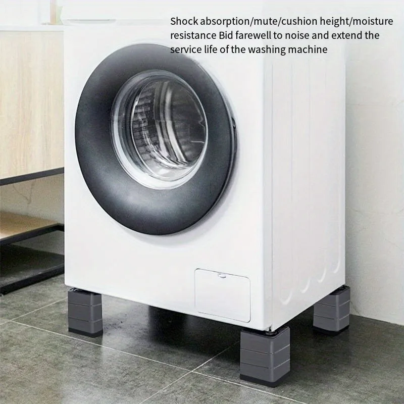 4Pc Washing Machine Anti Vibration Pads Stable Anti Slip Heightening Base for Furniture Moisture-proof Storage Rack Washe Stand image 5
