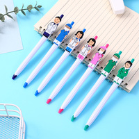 7pcs Doctor Nurse Pen Clip Ballpoint Pen Cartoon Character Design Writing Instrument