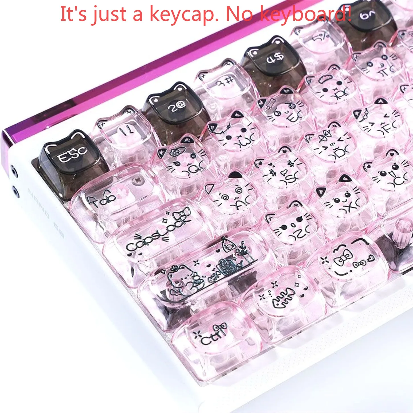 Cute Sweet Cool Cat MOA+MAO Keycap Kit PC Large Optical Transmission Capacity 60/61/64/65/68 Magnetic Axis Mechanical Keyboard