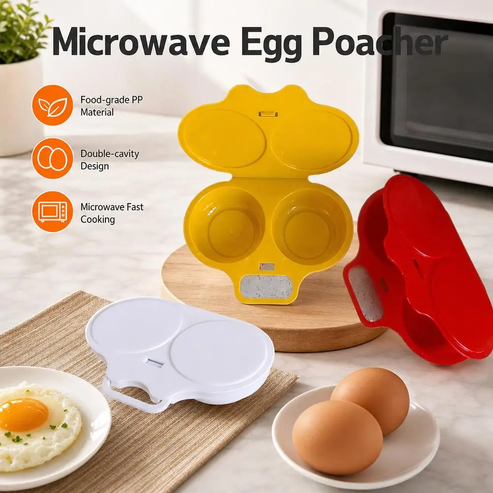Food Grades Plastic Microwave Cooking Eggs Steamer Convenient Kitchen Cooking Mold Egg Poacher Kitchen Gadgets Fried Egg Tool