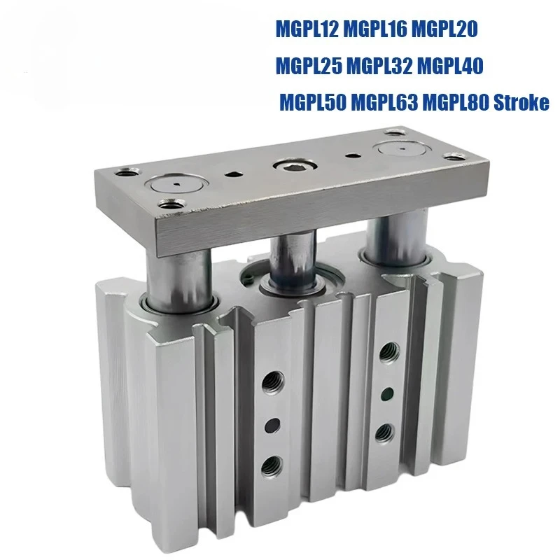 forMGPL  Brand Pneumatic Compact Guide Cylinder 12 16 20 25 32 40 50 MGPL63 80 Stroke 10-400MM