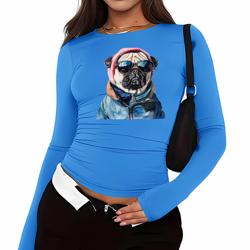 Winter Ski Colored Dog Animal Iron On Heat Transfer Sticker For Clothes Pinted Vinyl Thermal Appliques Washable T-Shirt Decal - Image 5