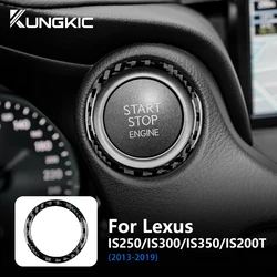Para Lexus IS250 IS300 IS350 IS200T 2013-2019 botón de arranque y parada marco cubierta de anillo accesorios de ajuste Interior de fibra de carbono suave
