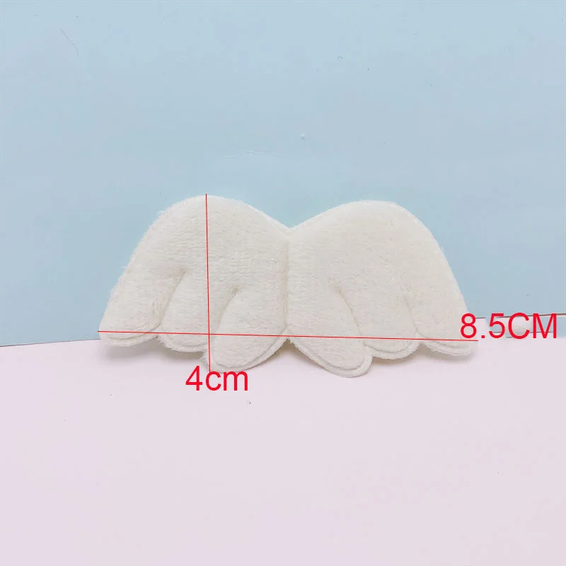 50Pcs 8.5*4CM Two Side Felt Angel Wing Padded Appliques For Children Hat Sewing DIY Headband Hair Clip Accessories Patches