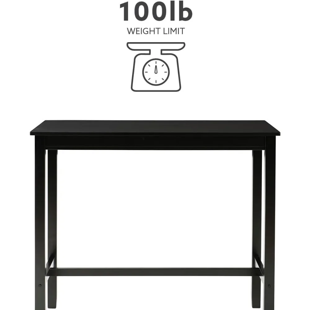 Linon Table de claridge de pub à hauteur de barre de 42 pouces, noir