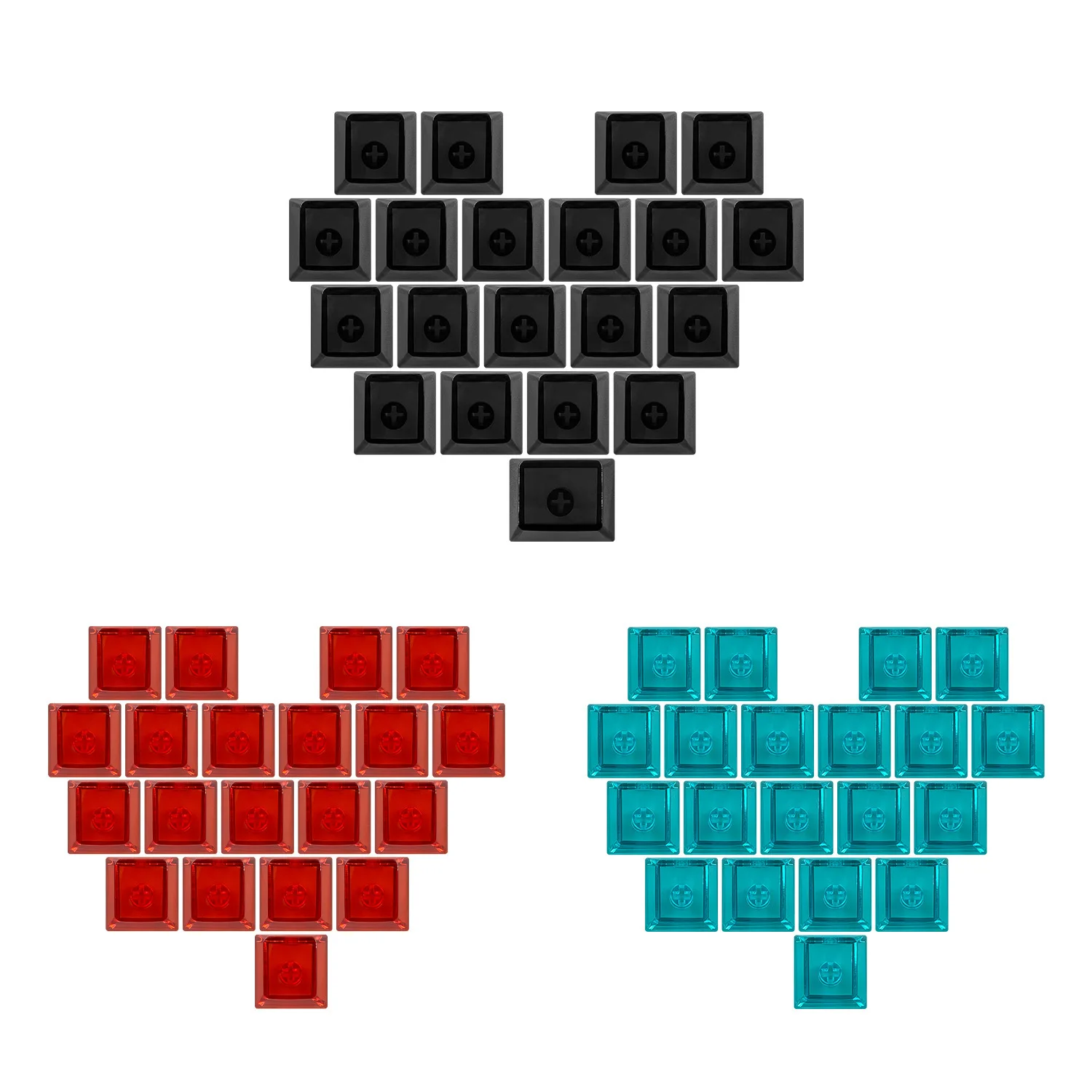 Love version high transparent crystal keycap mechanical keyboard engraved keycap original high PC material scratch resistant