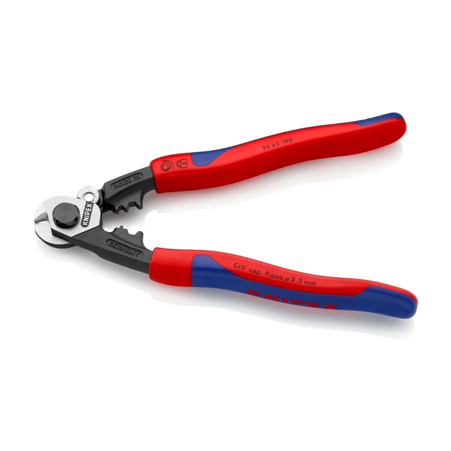 KNIPEX 95 62 190 Wire Rope Cutter Mutil-Combination Pliers with Tether Attachment Point Comfort Grip 7 1/4-Inch