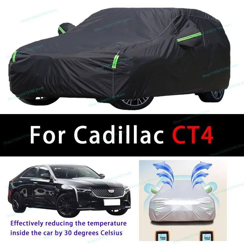 

For Cadillac CT4 Summer Full Car Covers Outdoor Sun uv Protection Dust Cooling Protective Auto Protective Cover