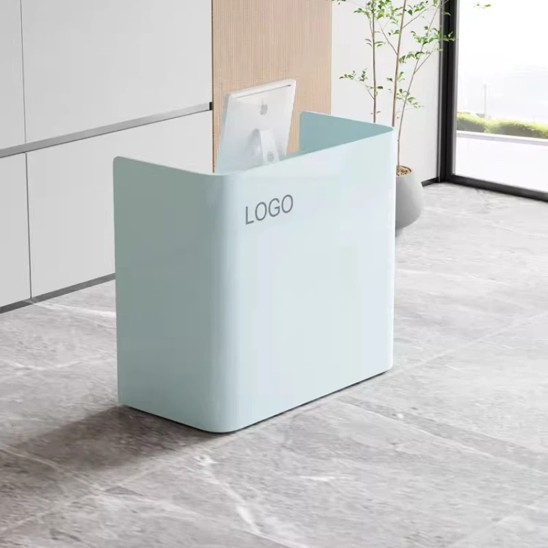 Modern Simple Reception Desk Small Front Shopping Guide Bar Counter Welcome Checkout Store Company Information Ofis Masaları