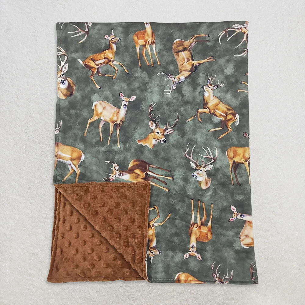 Coperte occidentali per bambini con mucca rosa per fratelli per bambini mimetiche olive Coperte da caccia per bambini Morbide e accoglienti Coperta per bambini 29 * 43 pollici