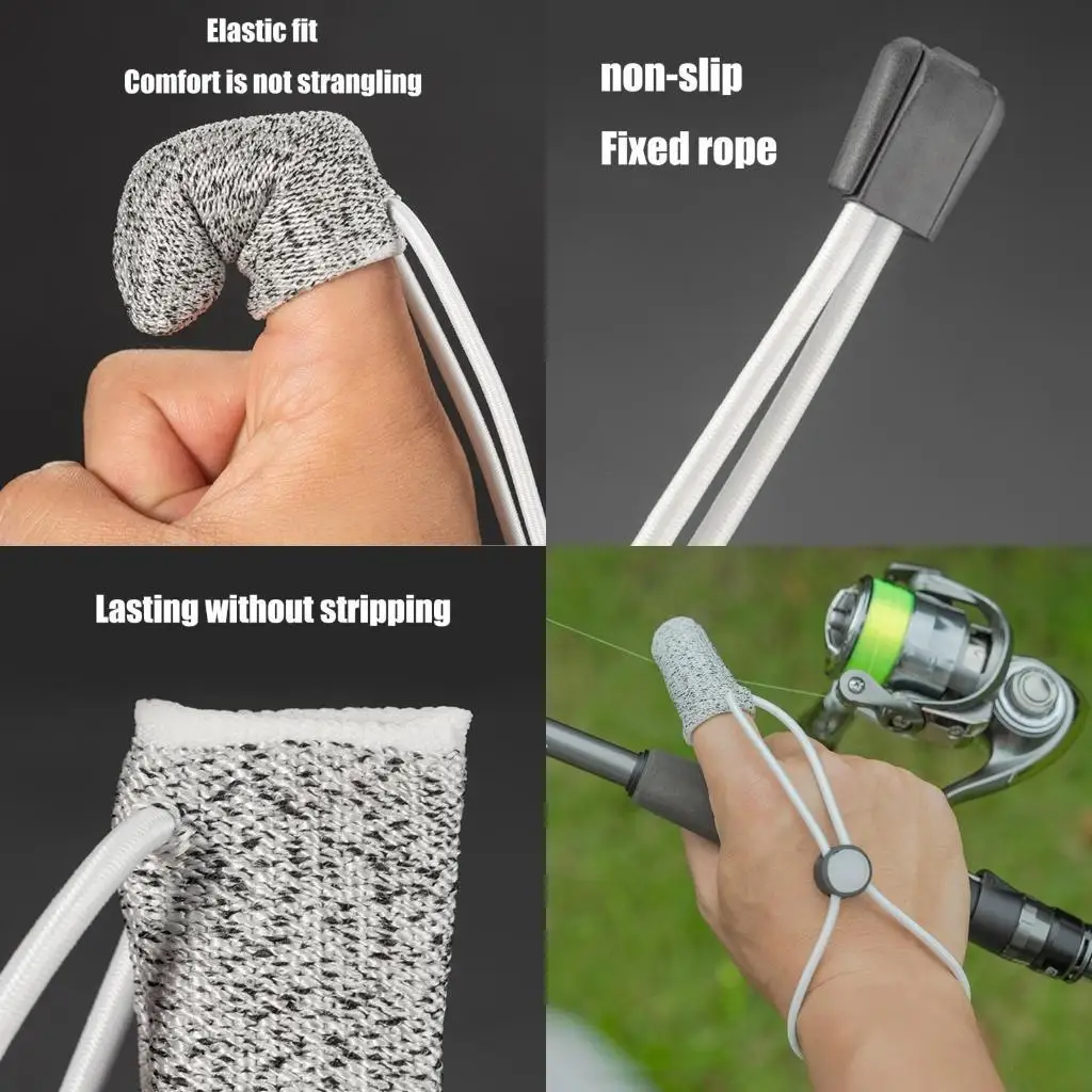 

R6FE Fishing Gloves Wear Resistant Finger Shield Anti Cutting Single Finger Protective Cover for Far Throw Casting Fishing