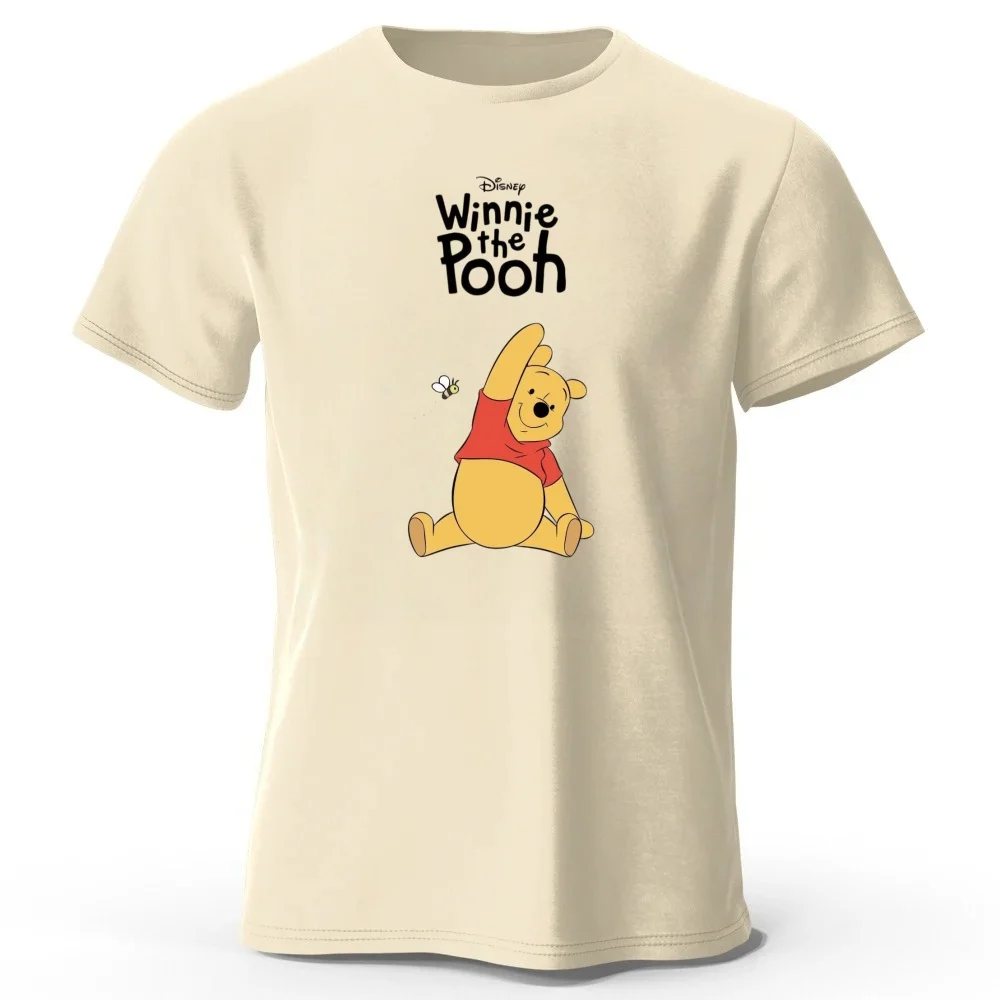 Cute Honey Bear Bee Casual Family Tee, Playful Sitting Animal Hand-drawn Print For Amusement Park Daily Parent-child Outfits