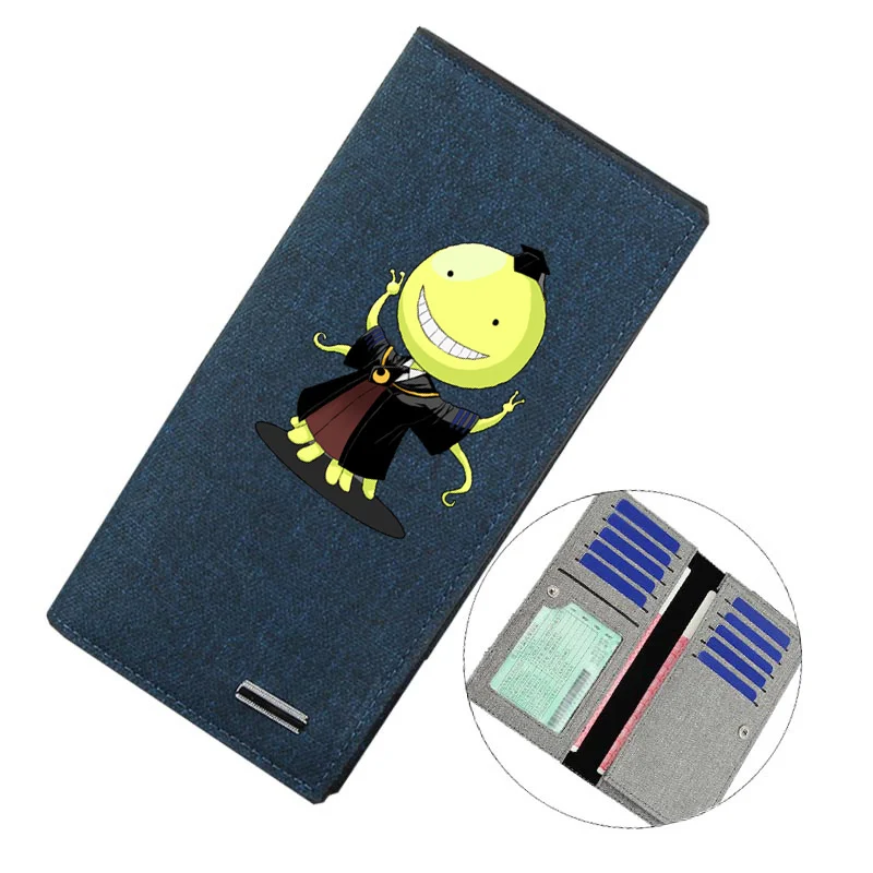 

Cartoon Long Wallet anime Assassination Classroom Wallet Teenager Canvas ID Card Holder Wallet Boys Coin Purse