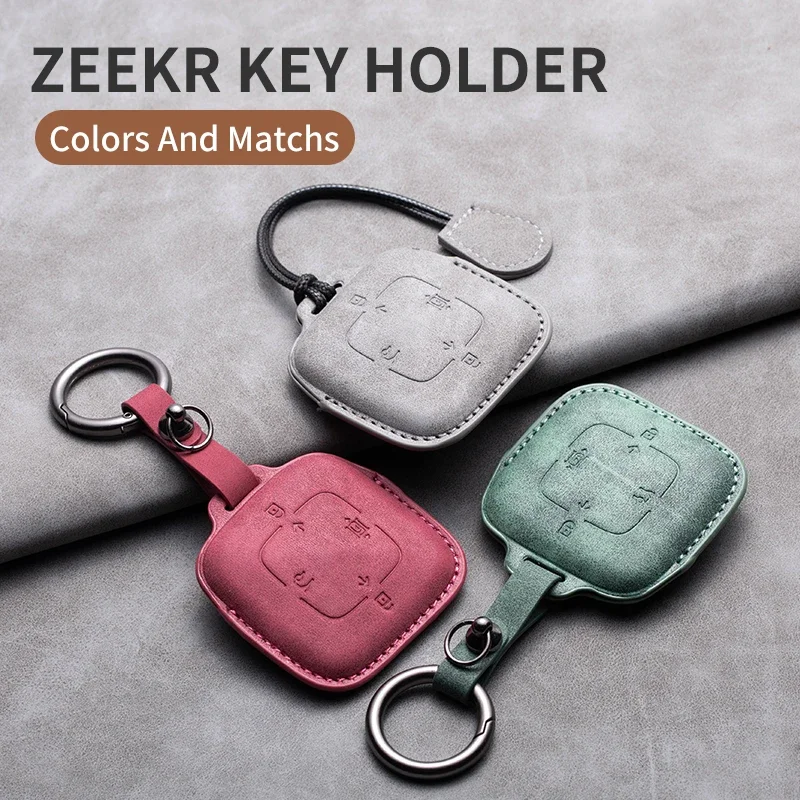 

Car For ZEEKR Remote Key Cover Shell Protective Case 001 2021 2022 2023 Keychain Auto Interior Styling New Sheepskin Accessories