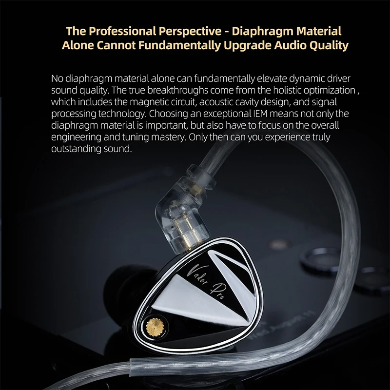 سماعة أذن KZ Vader Pro سلكية HiFi موازنة فائقة منخفضة للغاية وعالية التردد ديناميكية داخل الأذن سماعة أذن للموسيقى المخصصة
