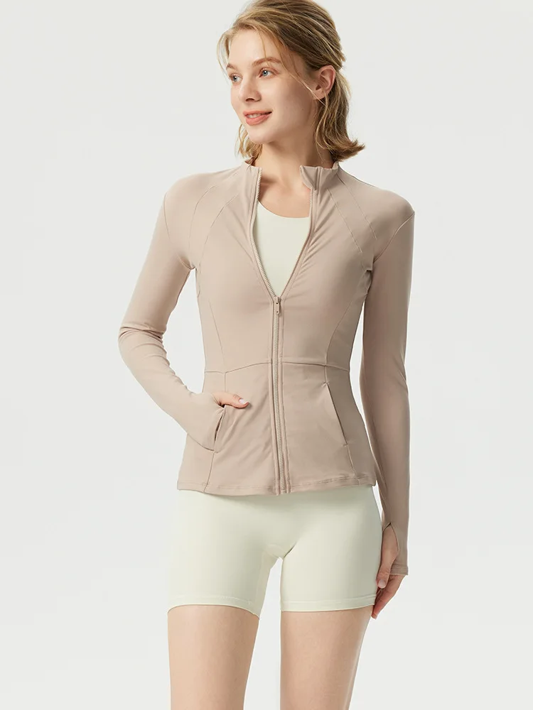 قمم رياضية، قمصان نسائية بأكمام طويلة، قمصان خريفية ضيقة للجري، كرة الريشة، ملابس اليوغا، ملابس اللياقة البدنية #1