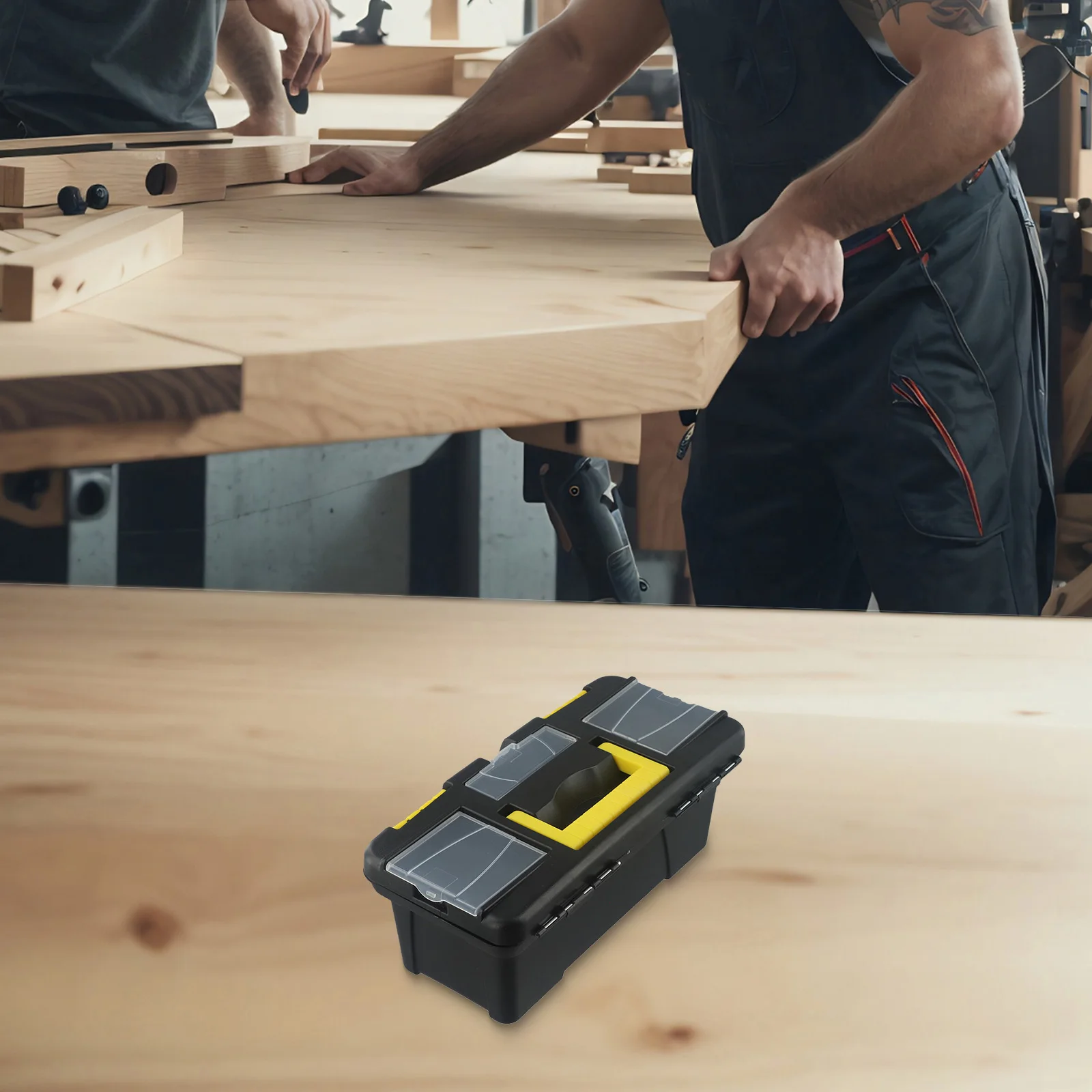 Black Multi-Functional Accessories Box Large Capacity Reinforced Handle Secure Locking Mechanism Sturdy Metal Hinges