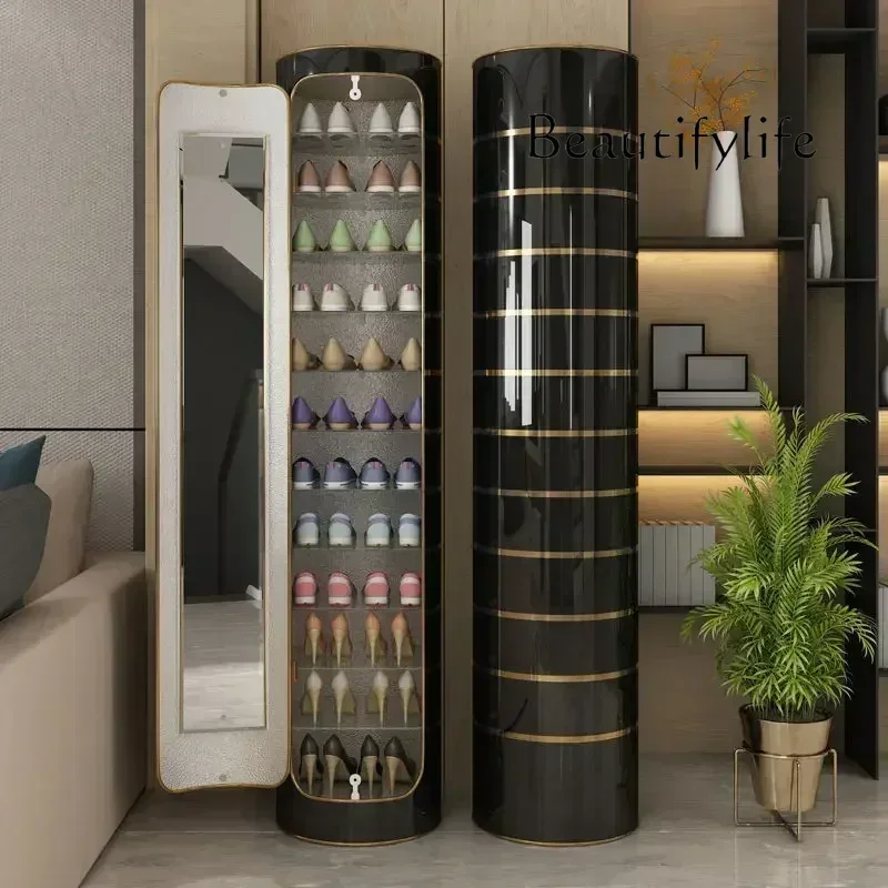 L Hogar Decoración High-tech Ozone Intelligent Rotatable Shoe Cabinet 360° Home Storage Shoe Rack High Cylindrical Shoe Cabinet