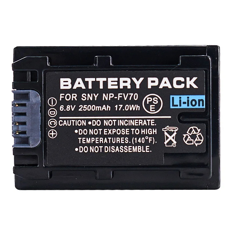 2500mAh NP-FV70 Battery NP-FV90 NP-FV100 FV120 Rechargeable Battery for Sony Camera HDR-SR68 DCR-SX85 DCR-S NP FV70 Batteries
