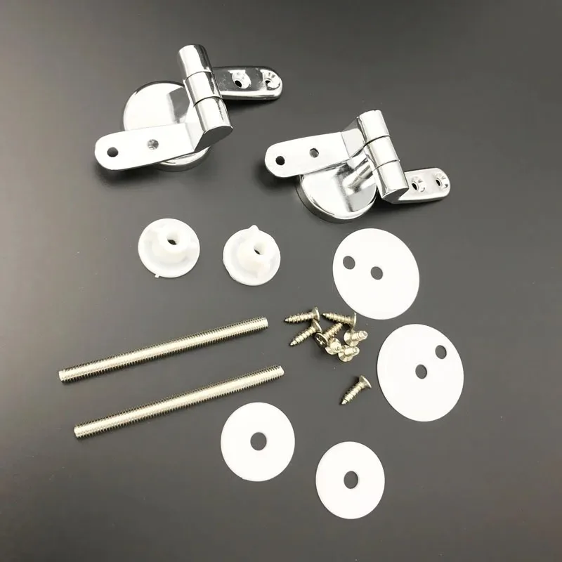 High Quality for Toilet Accessories Alloy Replacement Toilet Seat Hinges Mountings Set Chrome with Fittings Screws Bestseller