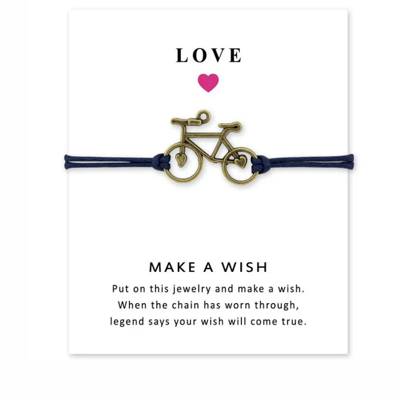 

Retro Copper Bicycle Bracelet 2025 Hot Cycling Outdoor Sports Periphery Couple Rope Bracelet with Greeting Card