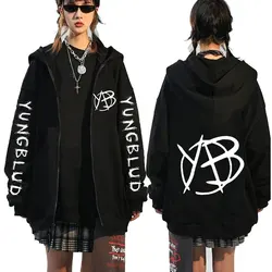 Rock Singer Yungblud Logo Print Zipper Hoodies Men Women Clothing Vintage Oversized Zip Up Sweatshirt Jackets Coats Streetwear