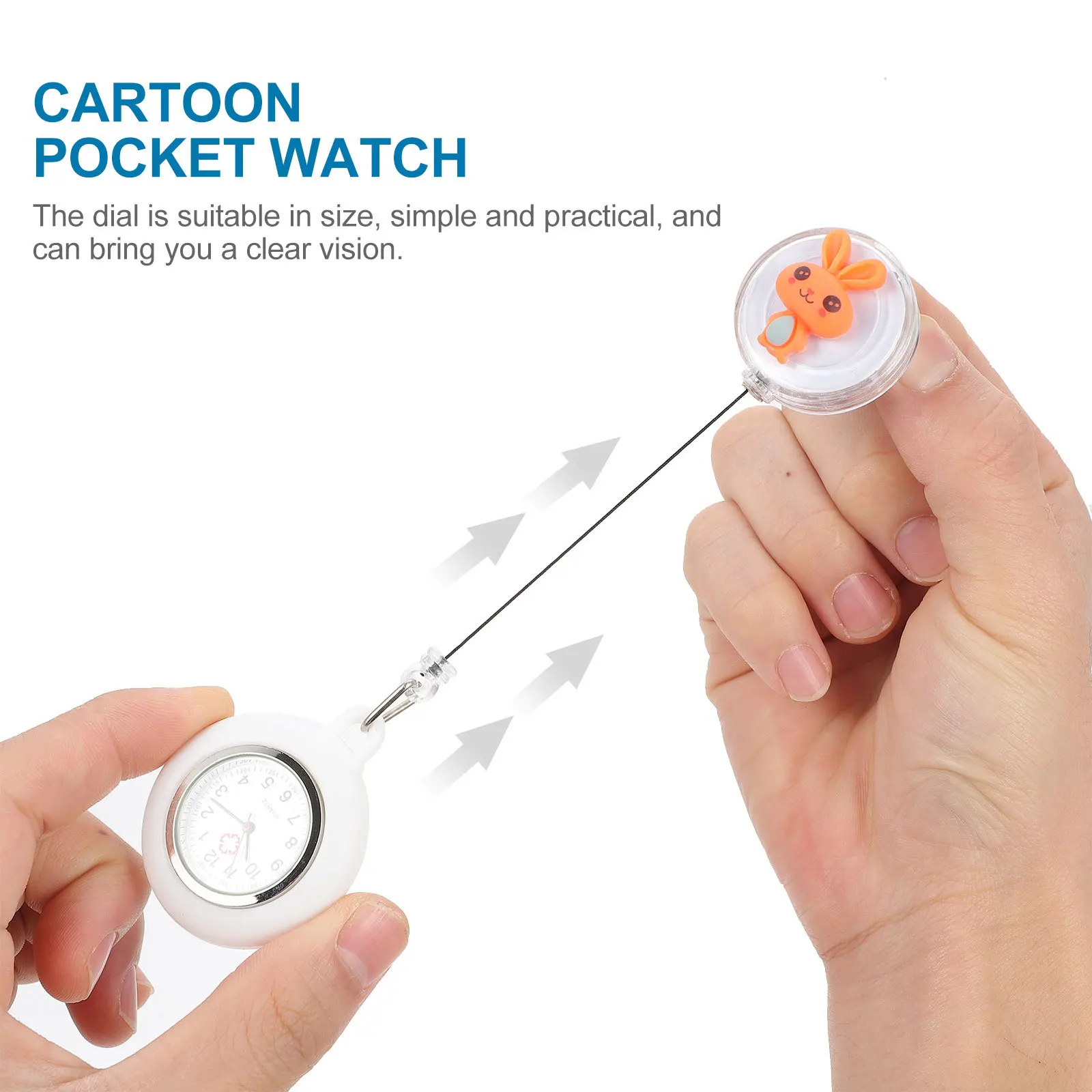 1Pcs Nurse Pocket Watch Rabbit Cartoon Hanging Watch Suitable Dial Size Simple Practical Exam Doctor Nursing Gift