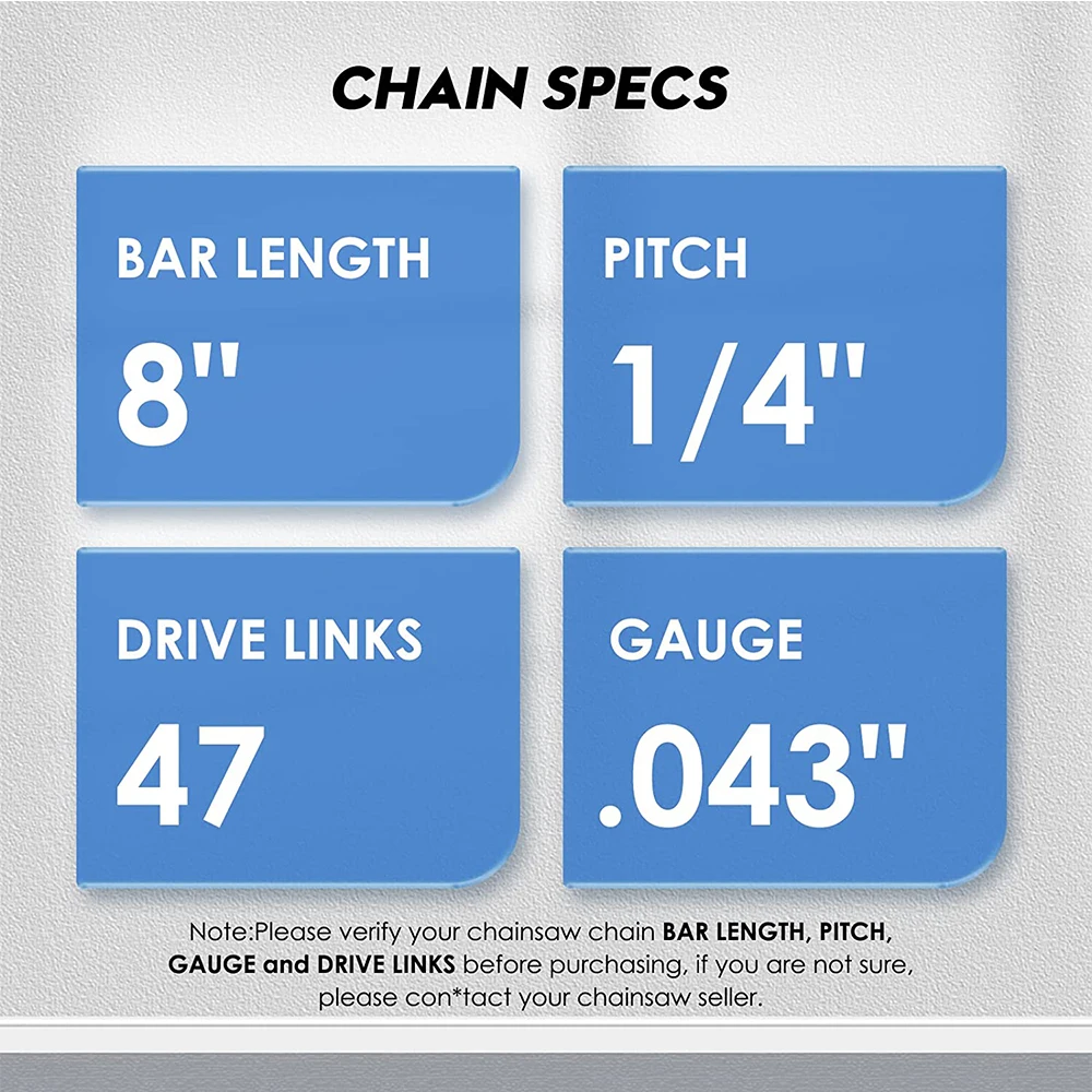 SEESII 8-inch Mini Chainsaw Chain kits 6/4 inch Electric Chainsaws Accessories 043\