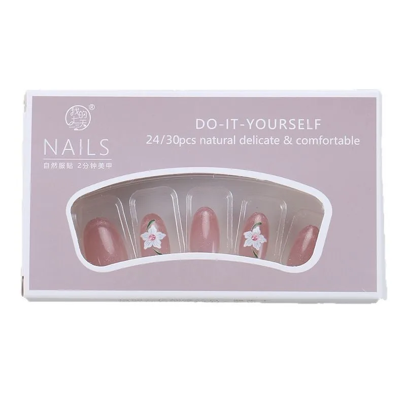 

Весенне-летняя одежда подушечек для ногтей, расширенные смысловые цветы «кошачий глаз», патчи для ногтей ручной работы, накладные подушечки для ногтей, короткие