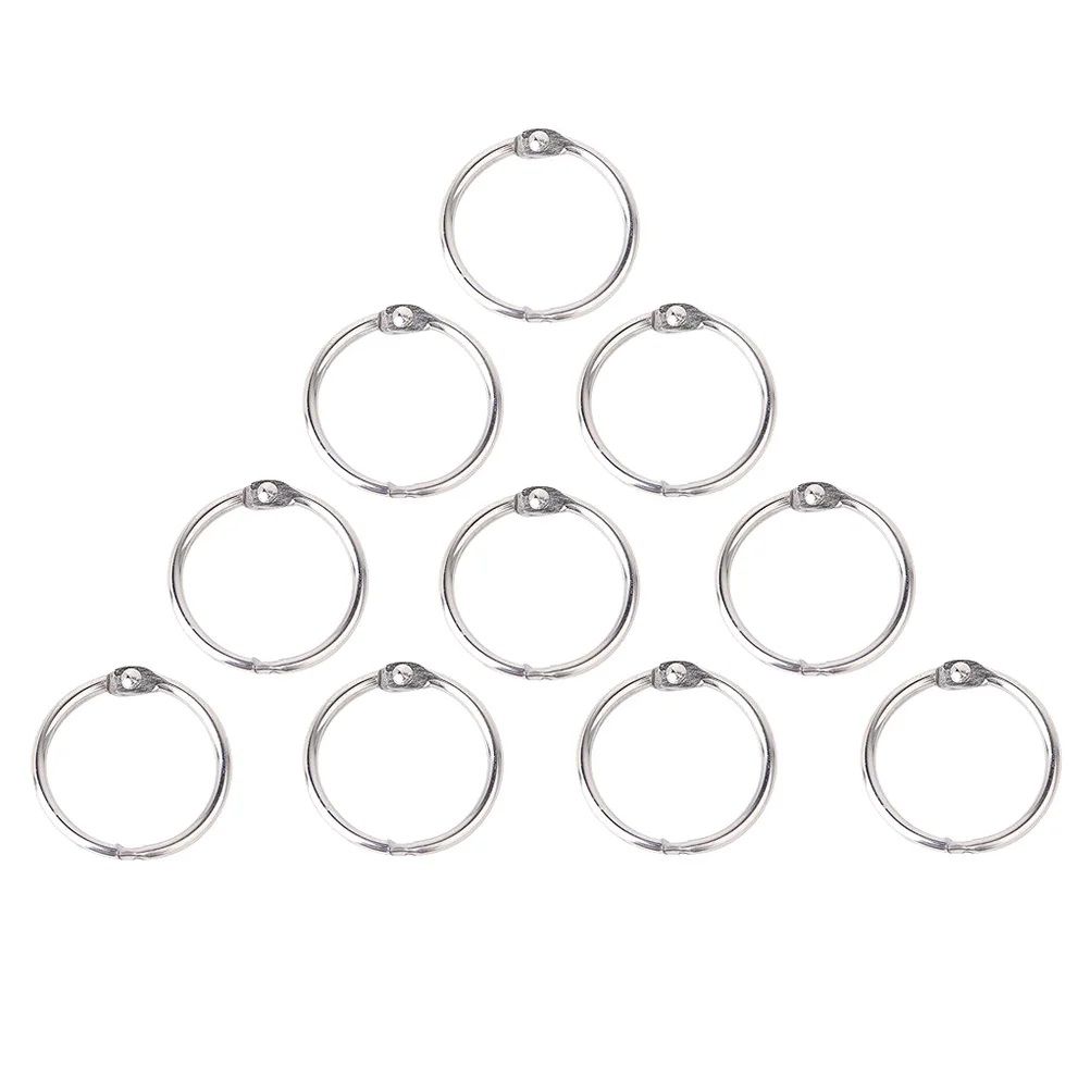 

10Pcs Silver Articulated Buckle Rings 65mm Nickel Plated Metal for Scrapbooks Albums Calendars Notebooks Articulated Rings