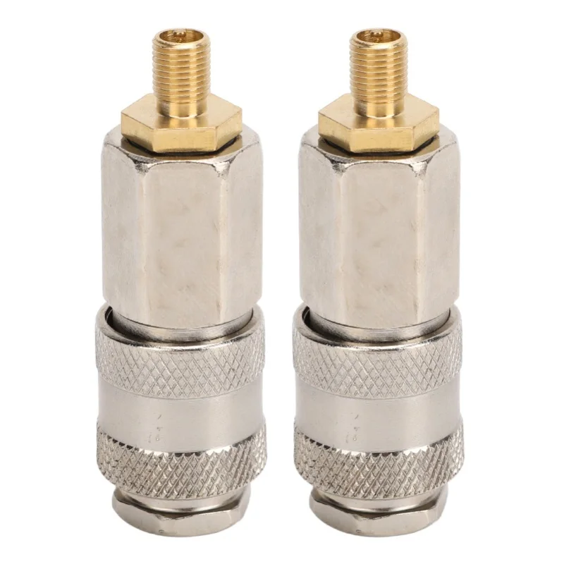 

2 Pack Portable Air Compressor Adapters Heavy Duty Steel Male Thread To US Valve 3 In 1 Quick Connector Coupler For Tire